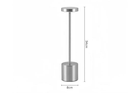 Cветодиодная сенсорная лампа на аккумуляторе, три цветовые температуры 34.4 см серебро | Зображення 1