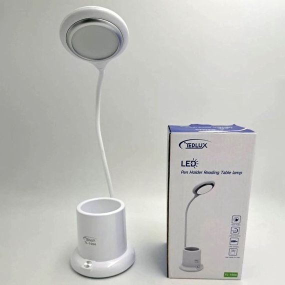 Настольная лампа аккумуляторная на гибкой ножке с органайзером Tedlux TL-1006, usb светильник гибкий | Зображення 2