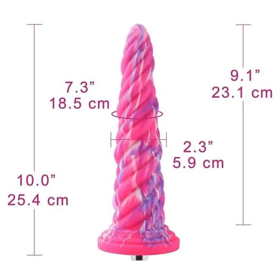 Фалоімітатор для секс-машин Hismith Awl Shape Silicone Dildo Monster Series, кріплення KlicLok | Зображення 1