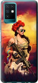 Чехол на Infinix Note 10 Украинка с оружием "5316u-2763-17620"