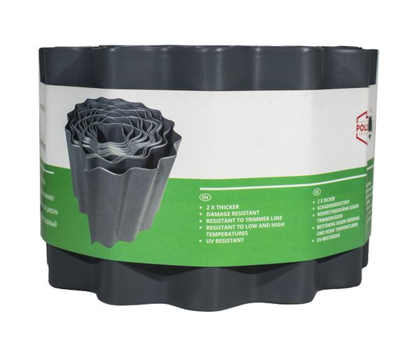 Бордюрная лента  15 см 9 метров серая усиленная VARTCO (Польша) | Зображення 1