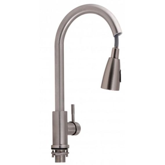 Смеситель для кухни Lidz Aria 015FL с выдвижным изливом (k35) LDARI015FLNKS34945 Nickel | Зображення 2