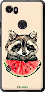 Чохол на Google PixeL 2 XL Єнотик з кавуном "4605t-1643-2448"