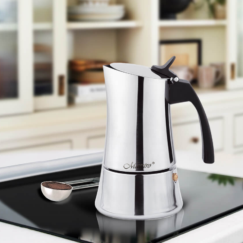 Кавоварка гейзерна 100мл (2 порції) нержавіюча сталь MR-1668-2 Espresso Moka Maestro | Зображення 3