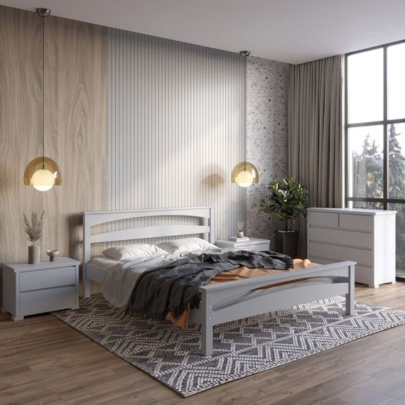 Двоспальне ліжко Mebigrand Чикаго Сіті Світло-сірий (RAL 7040) 160х190 см (MBG-1539)