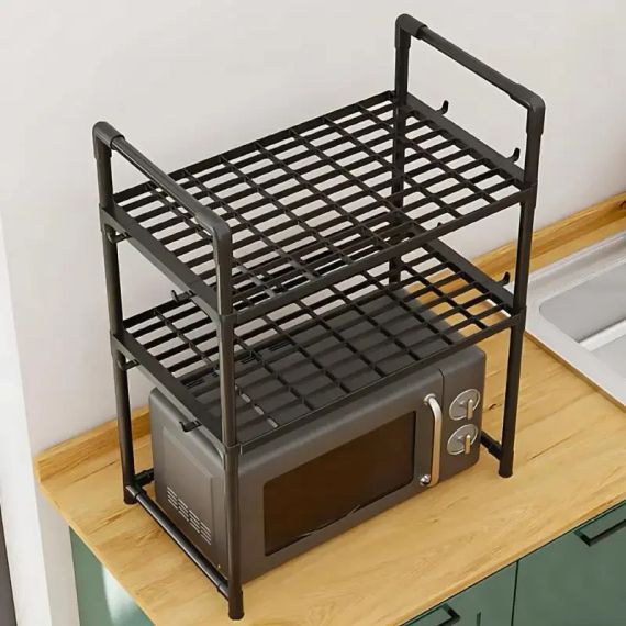 Універсальна полиця-стелаж для мікрохвильової печі 2 рівня 48х26х71 см YH-6616-2 | Зображення 6