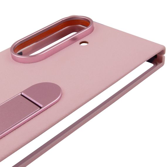 Шкіряний чохол Leather Case (AAA) with stand для Samsung Galaxy Z Fold7 Pink | Зображення 3