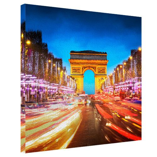 Картина на холсте Ночная Триумфальная Арка, Париж 65x65 см (H6565_GOR002)