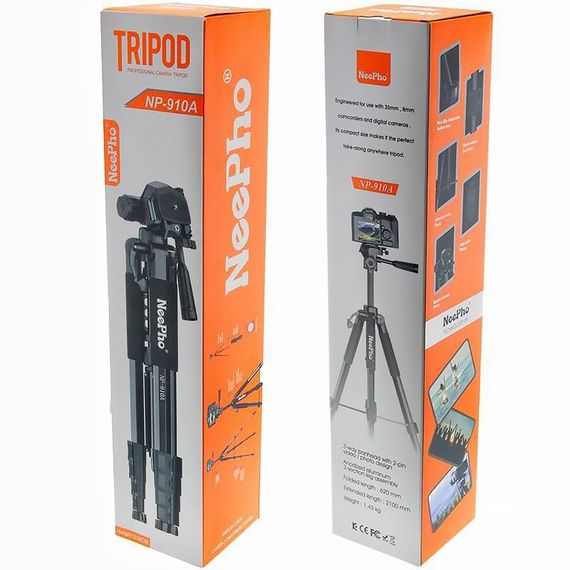 Штатив NeePho NP-910A для съемки 57-210см с разборным держателем в чехле Black | Зображення 3