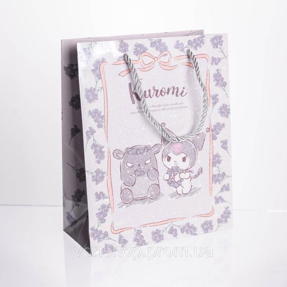Набір подарункових пакетів з паперу 10 (шт.) Kuromi картонні гарні пакети для подарунків 19×9.5×24.5 (см) Фіолетовий HP-10359-11V | Зображення 1