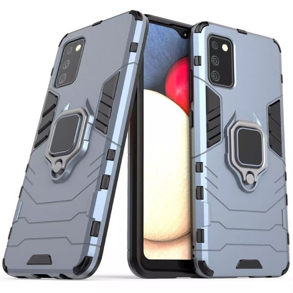 Ударопрочный чехол Transformer Ring for Magnet для Samsung Galaxy A02s Grey