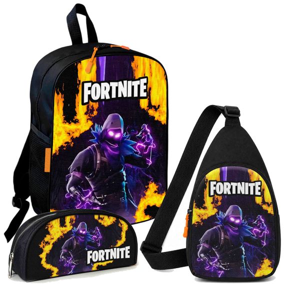 Набор Fortnite 3 в 1: детский рюкзак + сумка-слинг + пенал, для мальчика и девочки 7–9 лет (6123)