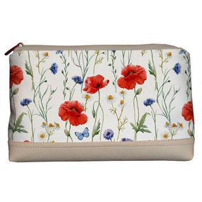 Косметичка дорожня жіноча Lovely Полевые цветы на белом фоне 26x15x8 см (KK_22U017_SBR)