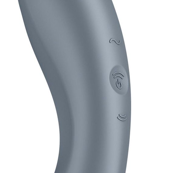Вакуумний стимулятор з вібрацією Satisfyer Curvy Trinity 1 Bluegrey, іграшка 3в1 Sex Aura | Зображення 2