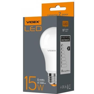 Лампочка Videx A65e 15W E27 4100K 220V | Зображення 1