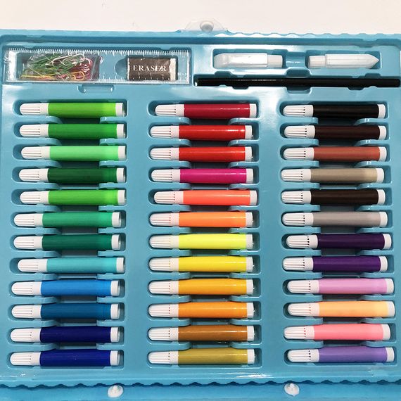 Набір для малювання рожевий 208 речей, Валіза для малювання, Дитячі набори HU-478 для малювання. | Зображення 3