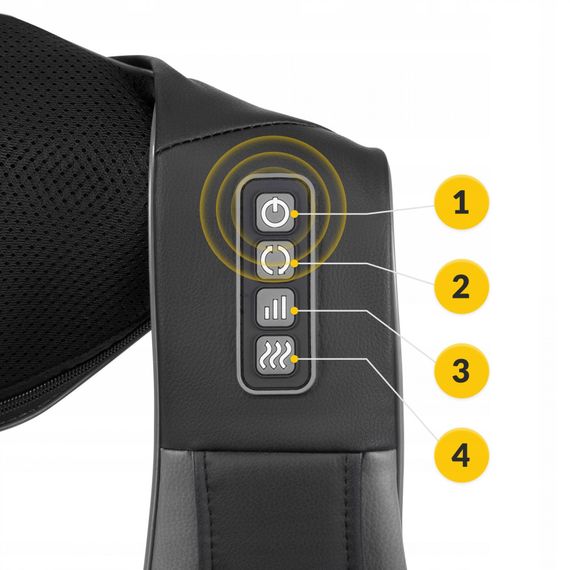 Накидка-масажер 4FIZJO Shiatsu Pro+ для шиї та спини 4FJ0564 Black/Grey (P-5907739319067) | Зображення 2