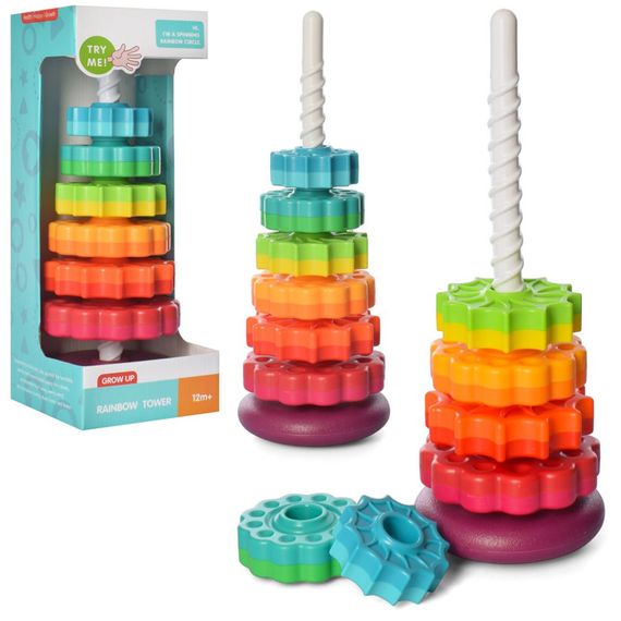 Дитяча розвиваюча іграшка "Пірамідка" 17403 кільця на спіралі 6 штук