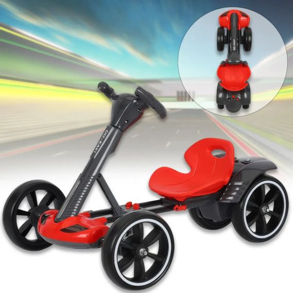 Детский электромобиль Go-Kart / Красный Электрокарт с EVA колесами / Максимальная скорость 6 км/ч HL-B6