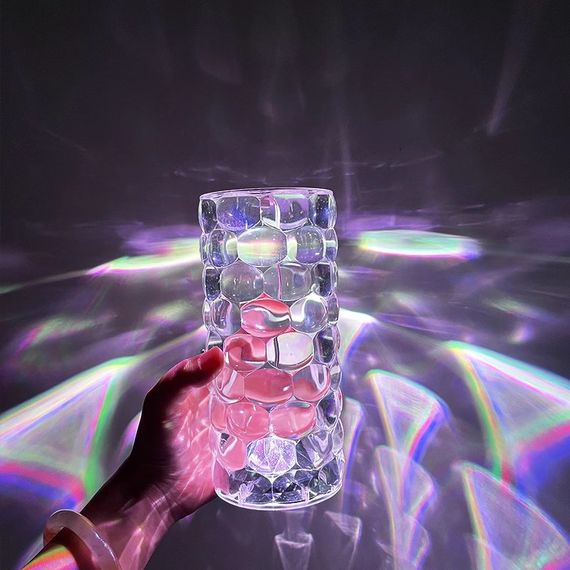 Настольная лампа - ночник Алмаз Crystal Lamp Diamond RGB · Хрустальный атмосферный светильник на аккумуляторе, 16 цветов | Зображення 2
