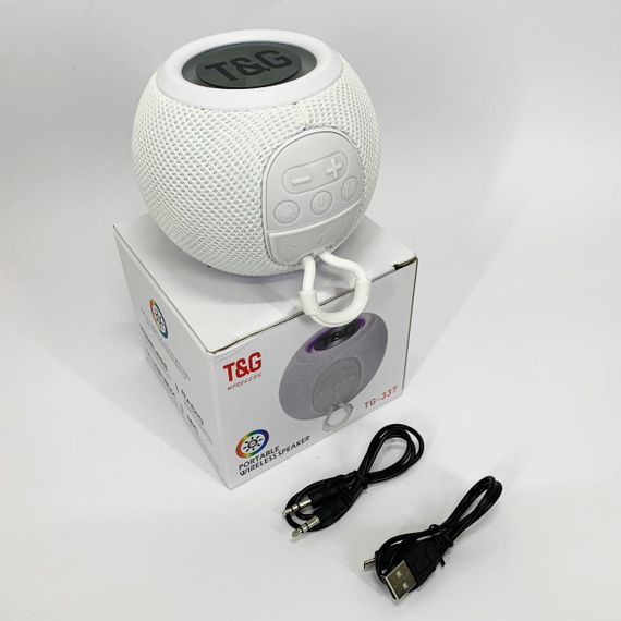 Бездротова потужна колонка TG337 з Bluetooth, RGB-підсвічуванням та радіо. Колір: білий | Зображення 8