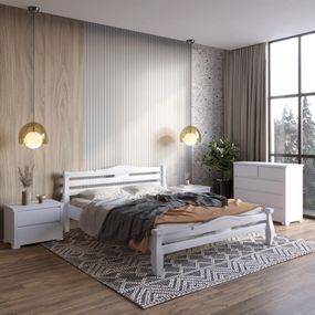 Односпальне дерев&#039;яне ліжко Mebigrand Монако Сіро-блакитний (S2010R80B) 90х190 см (MBG-4365)