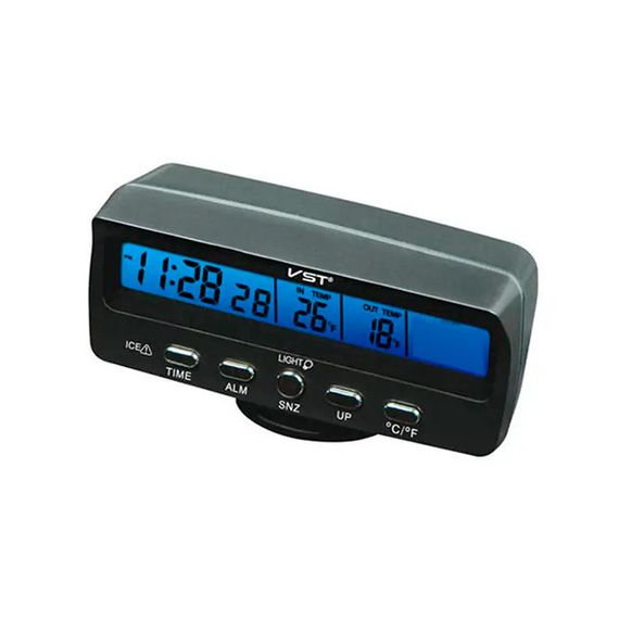 Автомобільний годинник з термометром VST 7045 Чорні