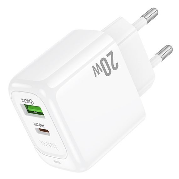 СЗУ Hoco CS54A Surplus PD20W+QC3.0 (1USB-A/1C) White | Зображення 4