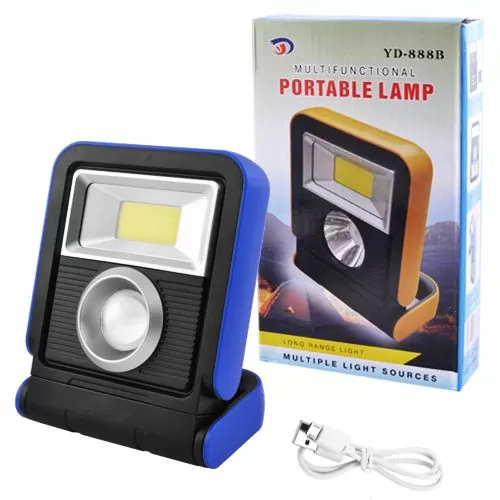 Светодиодный фонарь кемпинг на солнечной батарее Power Bank YD-888 5W+COB, ЗУ micro USB | Зображення 3