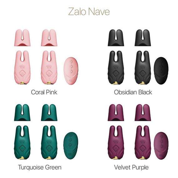 Смартвибратор для груди Zalo - Nave Turquoise Green, пульт ДУ, работа через приложение | Зображення 7