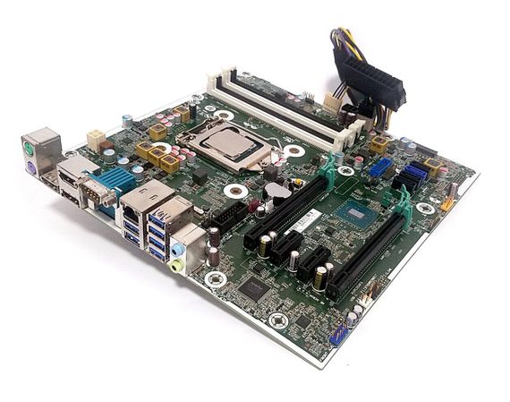 Комплект: Материнская плата HP Z240 SFF / Socket LGA1151 + Intel Core i3-7100 (2 (4) ядра по 3.9 GHz) + переходник для БП-МП б/у | Зображення 1
