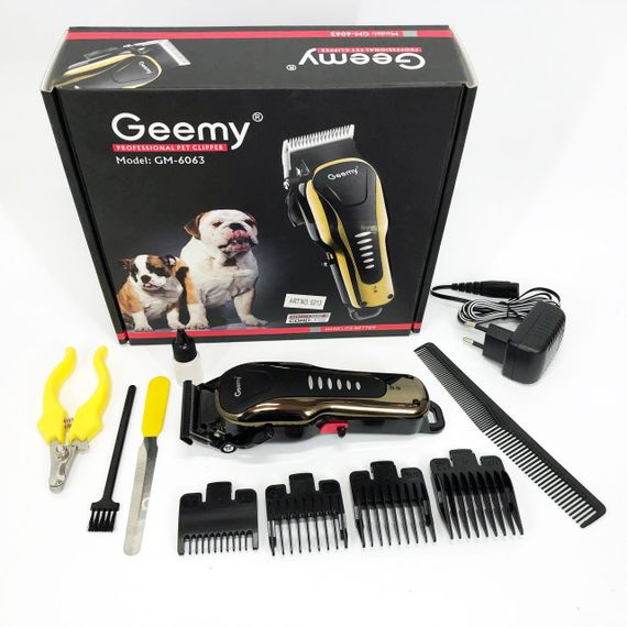 Машинка для стрижки животных Gemei GM 6063 + 4 насадки груминга ER-67 | Зображення 8