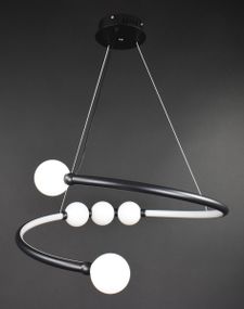 Люстра світлодіодна підвісна LED світильник для квартири на стелю лед 27561 Чорний 25-90х60х60 см.