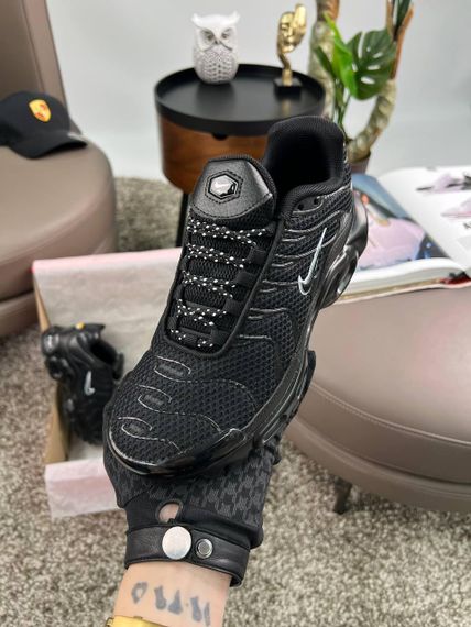 Кросівки Air Max Plus All Black White , текстиль , В'єтнам 38 24 см | Зображення 1