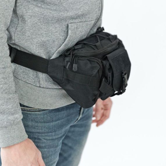 Чорна сумка чоловіча тактична нагрудна, Нагрудна сумка чоловіча тактична чорна ЗСУ ER-54