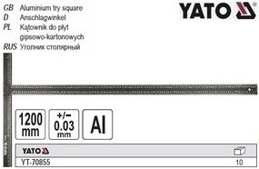Кутник алюміній Т-подібний 50х122 см YATO Польща YT-70855