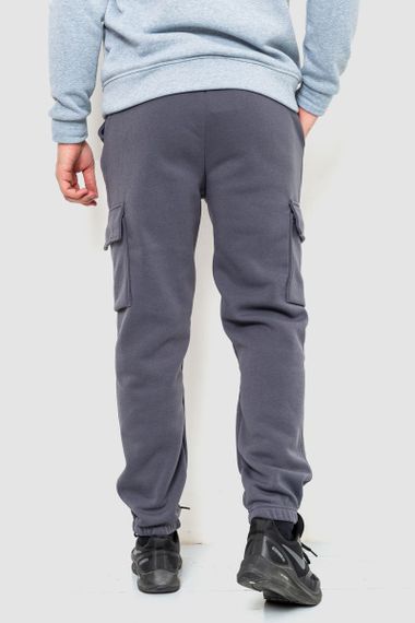 Спорт штани чоловічі карго на флісі, колір темно-сірий, 241R0651 | Зображення 3