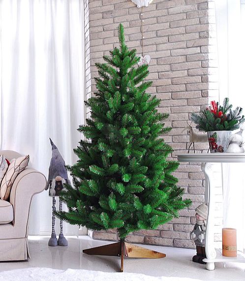 Искусственная зелёная ёлка 180 см на деревянной подставке | Пышная новогодняя ёлка HVOYA | Зображення 2