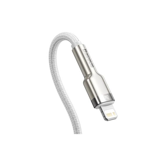 Дата кабель USB-C to Lightning 2.0m Cafule Metal PD 20W white Baseus (CATLJK-B02) | Зображення 2