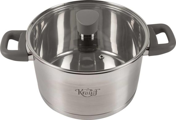 Кастрюля Krauff Elite 26-238-059, 6.1 л, 24 см, из нержавеющей стали с крышкой, для всех типов плит | Зображення 1