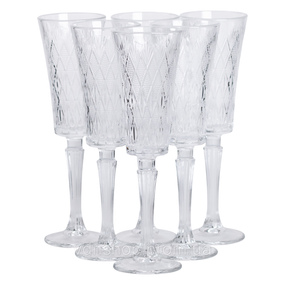 Набір келихів для шампанського 6 шт 200 мл скляні на ніжці HP-19-126