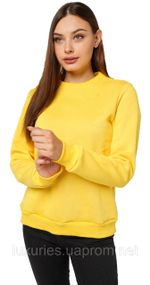 Женская толстовка Свитшот теплая, Свитшот женский с начесом, Свитшот женский - украинское суперкачество Желтый, M