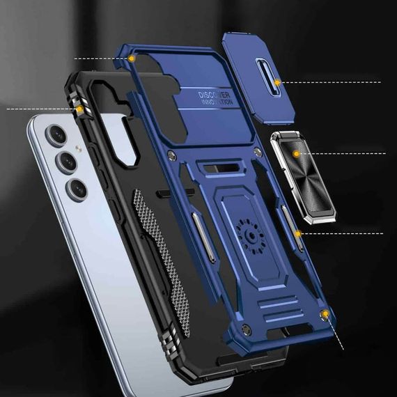 Ударостійкий чохол Camshield Army Ring для Samsung Galaxy A35 / A55 Синій / Navy | Зображення 3
