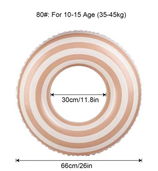 Надувне коло дитяче Помаранчево Біла полоса 80 розмір | Зображення 1
