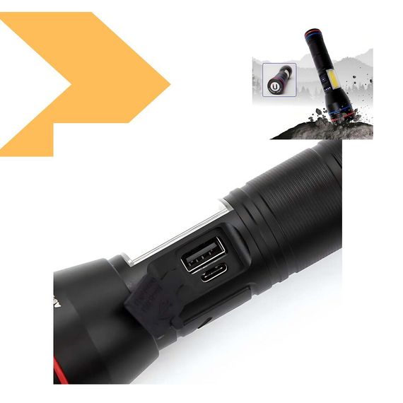 Ліхтарик PLD-231 White Laser LED XPRO з USB-зарядкою, 1х26650, Power Bank, магнітом, індикатором заряду та функцією зуму (47319-231_279) | Зображення 1