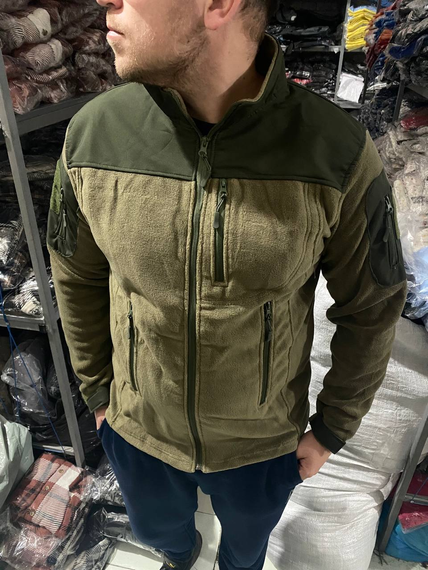 Тактична флісова вітровка хакі XL
