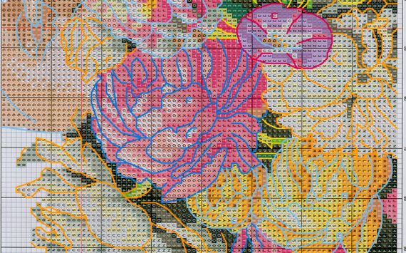 Набір для вишивання за нанесеною на канву схемою  "Flower bowler hat". AIDA 14CT printed 21*30 см | Зображення 2