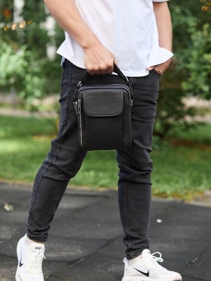 Чоловіча шкіряна сумка-барсетка через плече чорна Bexhill BX-36256 | Зображення 8