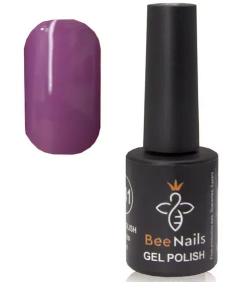 Гель-лак для ногтей Bee Nails 133 (светло-баклажановый) 8мл | Зображення 1