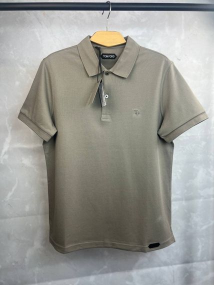 Трикотажне поло темно-бежевий Tom Ford Logo "TF" Dark Brown f686
